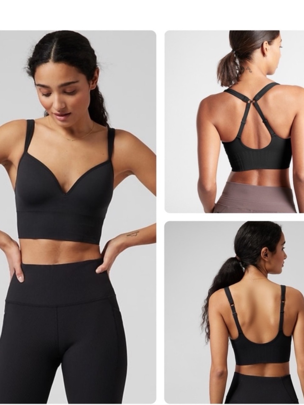 Athleta Embrace Bra A-C Size XS Wireless Black Seamless